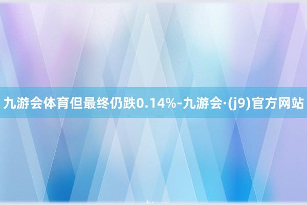 九游会体育但最终仍跌0.14%-九游会·(j9)官方网站