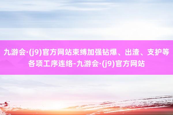 九游会·(j9)官方网站束缚加强钻爆、出渣、支护等各项工序连络-九游会·(j9)官方网站