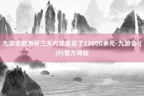 九游会欧洲杯三天内足足花了13000多元-九游会·(j9)官方网站
