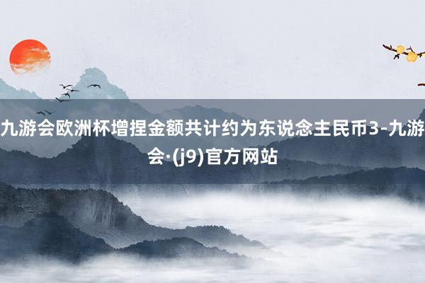 九游会欧洲杯增捏金额共计约为东说念主民币3-九游会·(j9)官方网站