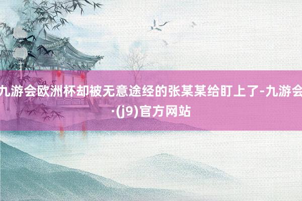 九游会欧洲杯却被无意途经的张某某给盯上了-九游会·(j9)官方网站