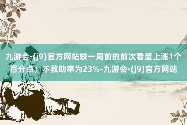 九游会·(j9)官方网站较一周前的前次看望上涨1个百分点；不救助率为23%-九游会·(j9)官方网站