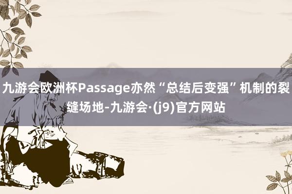 九游会欧洲杯Passage亦然“总结后变强”机制的裂缝场地-九游会·(j9)官方网站