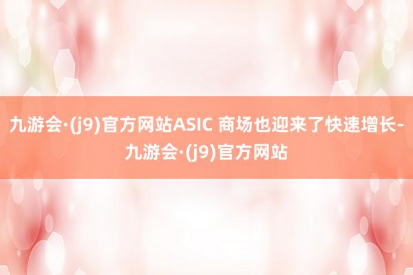 九游会·(j9)官方网站ASIC 商场也迎来了快速增长-九游会·(j9)官方网站
