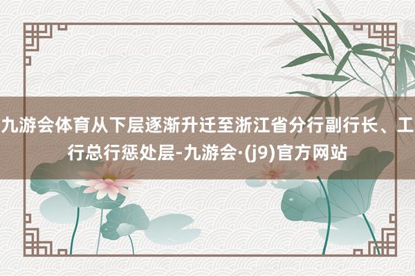 九游会体育从下层逐渐升迁至浙江省分行副行长、工行总行惩处层-九游会·(j9)官方网站