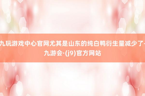 九玩游戏中心官网尤其是山东的纯白鸭衍生量减少了-九游会·(j9)官方网站