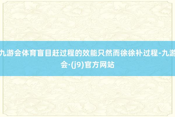 九游会体育盲目赶过程的效能只然而徐徐补过程-九游会·(j9)官方网站